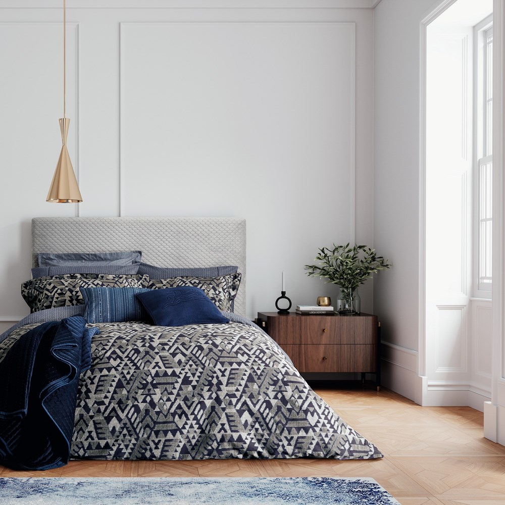 Mazana Bedding by Bedeck of Belfast in Midnight Blue